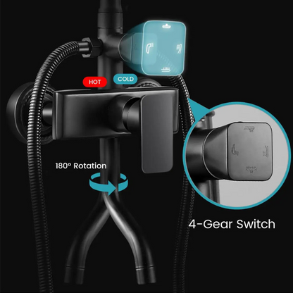 Colonne de douche carrée 4 voies