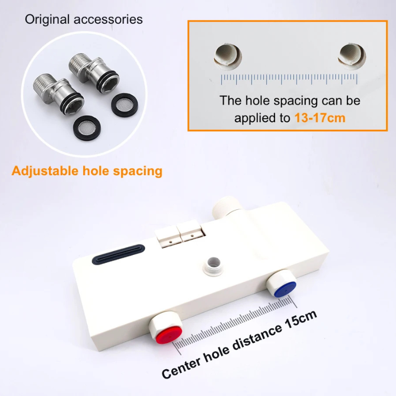 Colonne de douche blanche avec pommeau