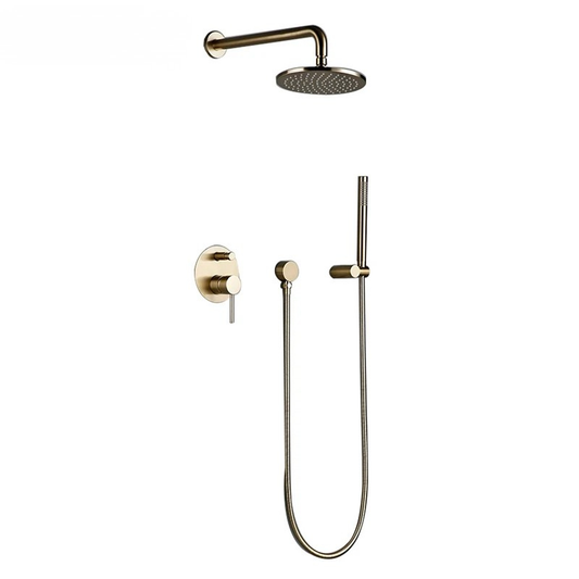 Colonne de douche avec mitigeur en or