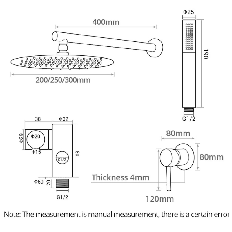 Colonne de douche encastrable double