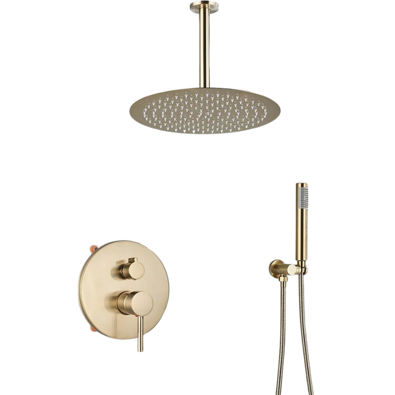 Colonne de douche encastrable or brossé