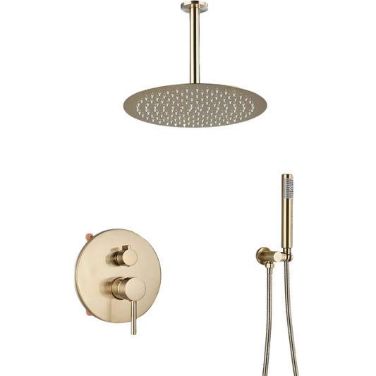 Colonne de douche encastrable or brossé