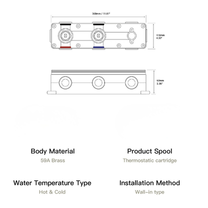Colonne de douche laiton sensation pluie