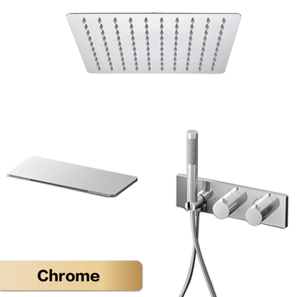 Colonne de douche laiton avec étagère