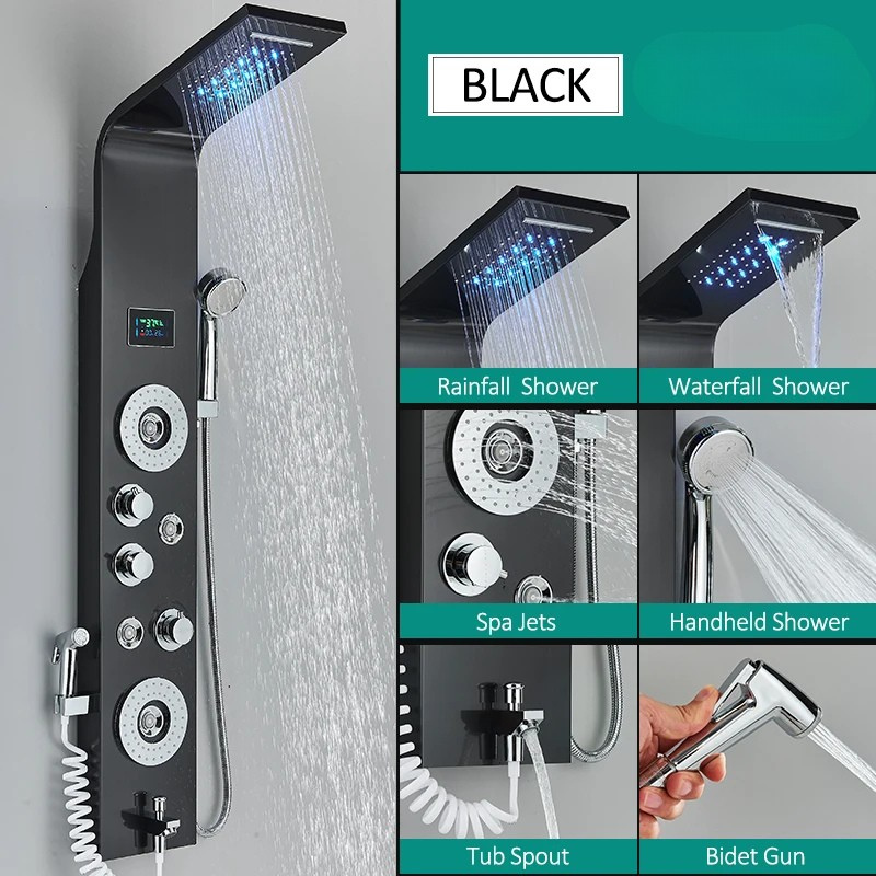 Colonne de douche hydromassante avec bidet