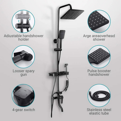 Colonne de douche carrée 4 voies