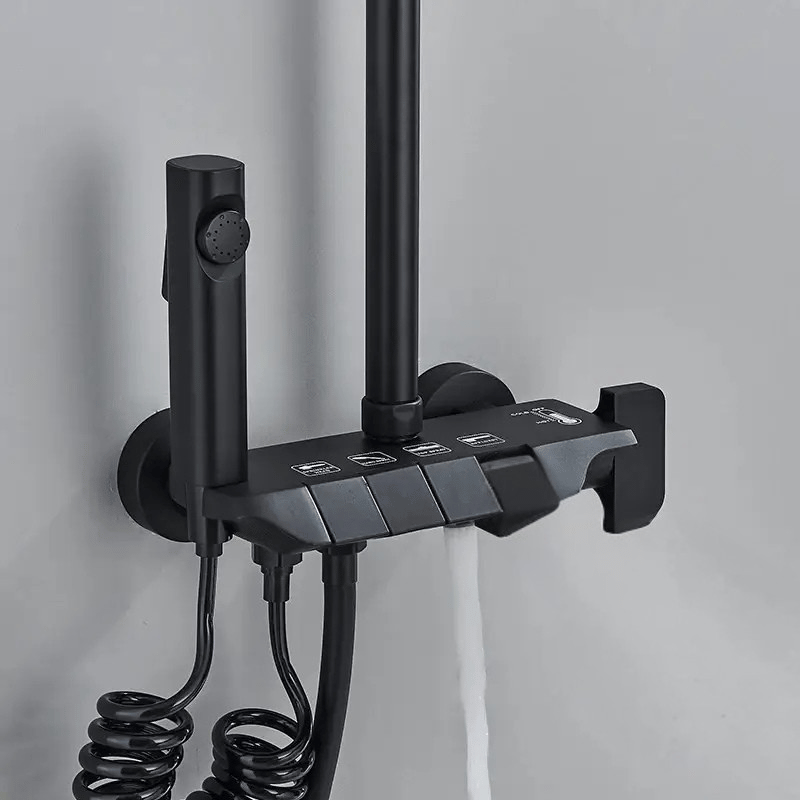 Colonne de douche noire avec touches