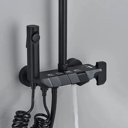 Colonne de douche noire avec touches