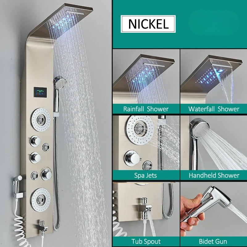 Colonne de douche hydromassante avec bidet