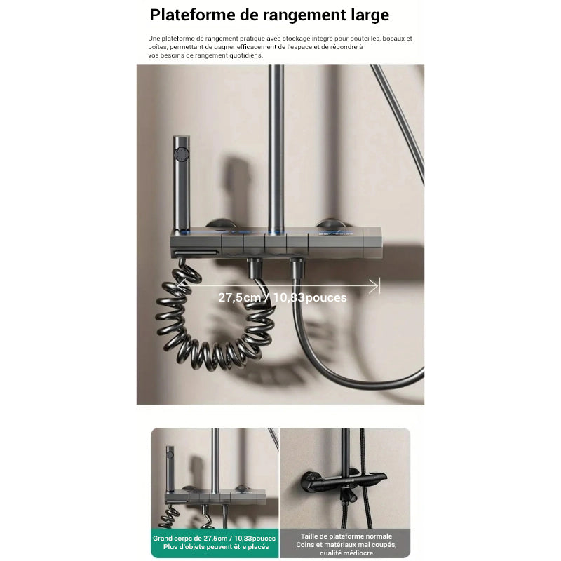 Colonne de douche pour baignoire avec écran