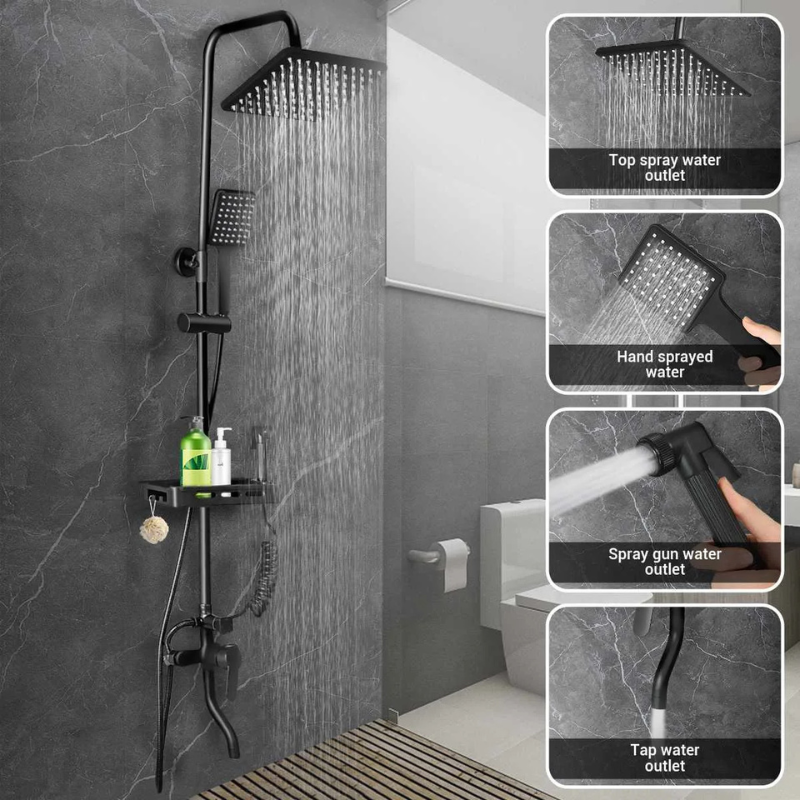 Colonne de douche carrée 4 voies