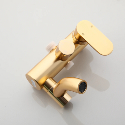 Colonne de douche avec mitigeur doré