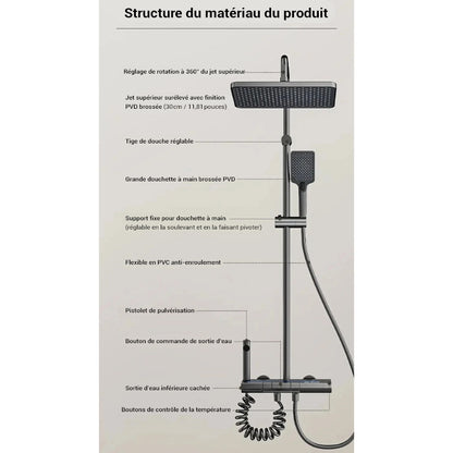 Colonne de douche pour baignoire avec écran