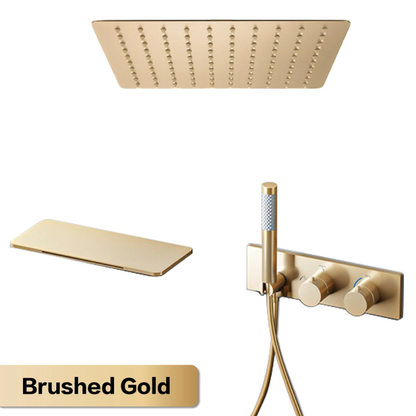 Colonne de douche laiton avec étagère