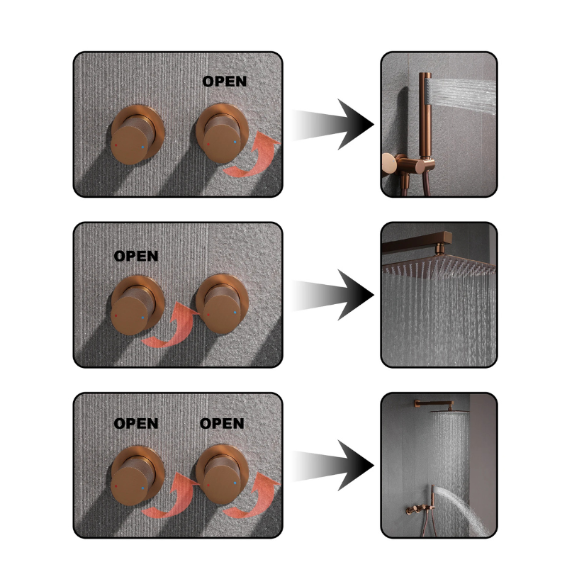 Colonne de douche laiton sensation pluie