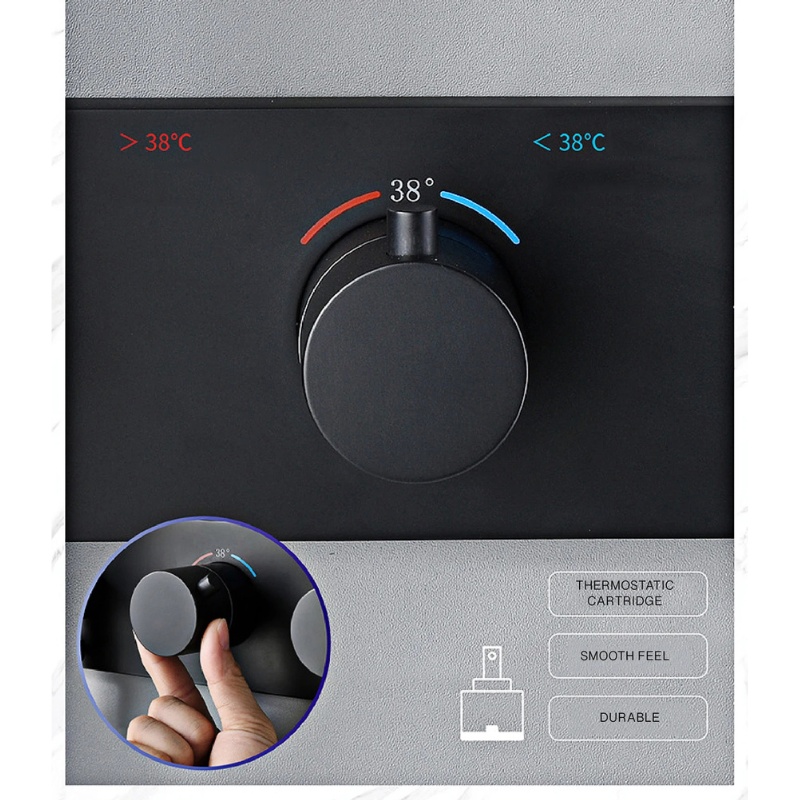 Colonne de douche laiton avec étagère