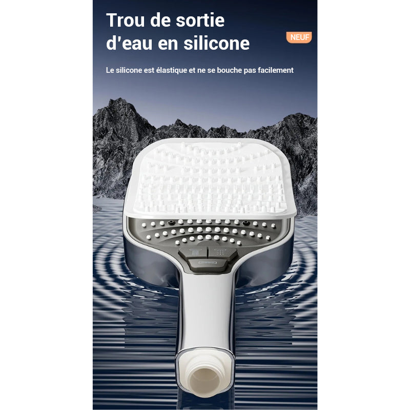 Pommeau de douche haute pression carré