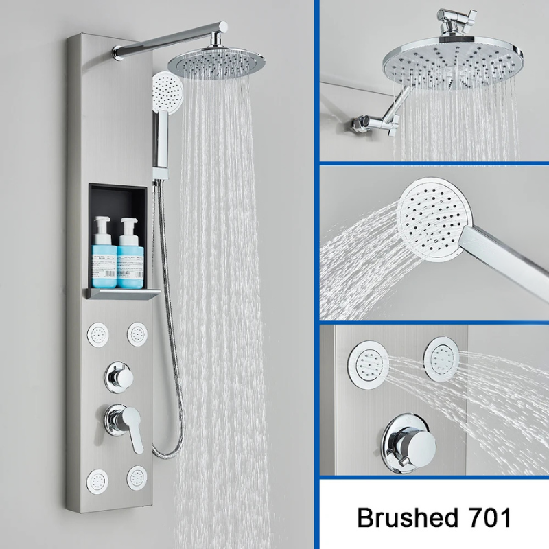 Colonne de douche hydromassante avec rangement