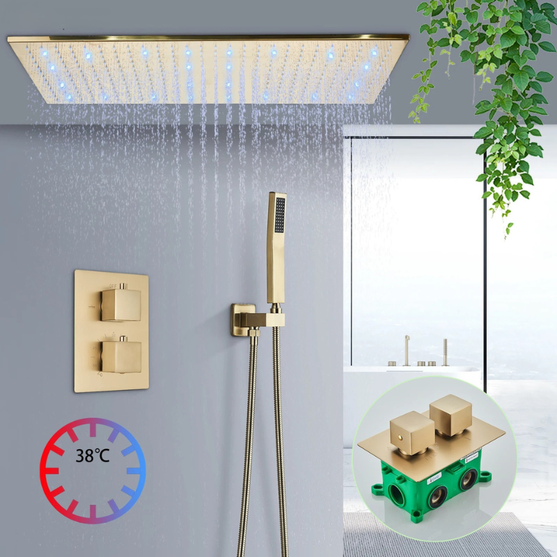 Colonne de douche thermostatique plafond