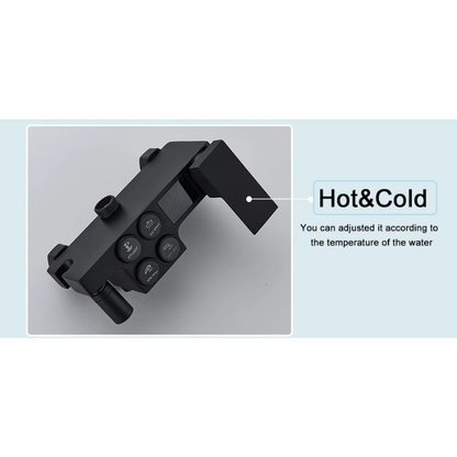 Colonne de douche noire multifonctions