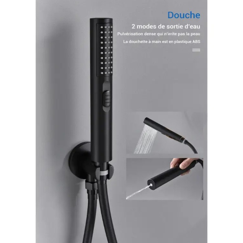 Colonne de douche noire murale