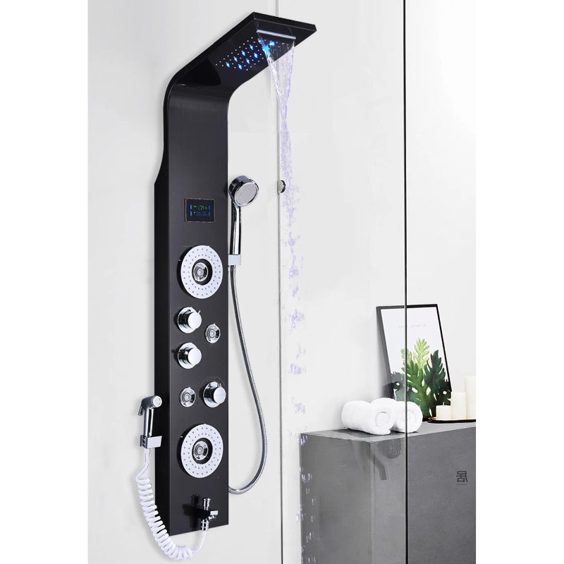 Colonne de douche hydromassante avec bidet