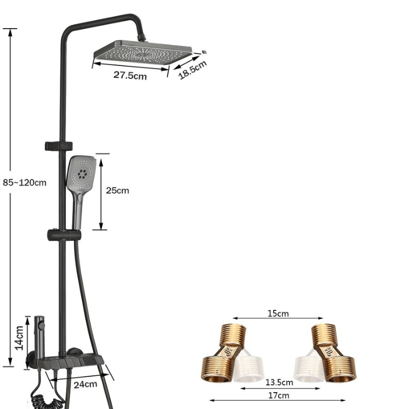 Colonne de douche noire intelligente