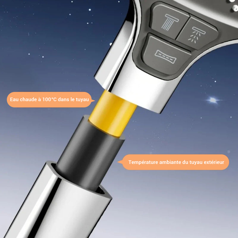 Pommeau de douche anti calcaire avec bouton