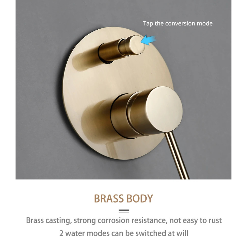 Colonne de douche laiton murale