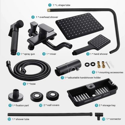 Colonne de douche carrée 4 voies