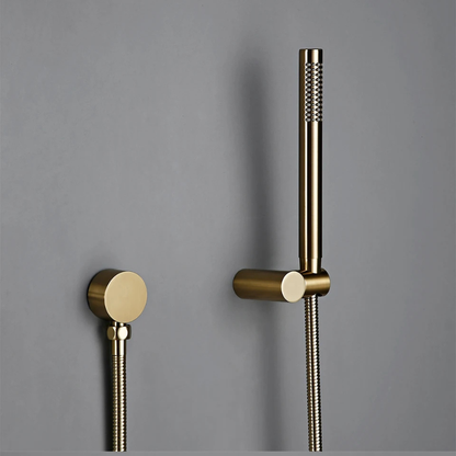 Colonne de douche avec mitigeur en or