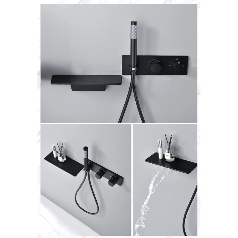 Colonne de douche laiton avec étagère