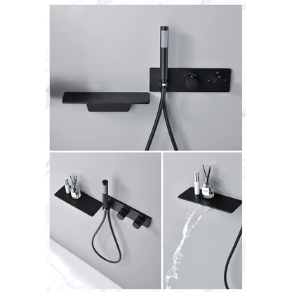 Colonne de douche laiton avec étagère