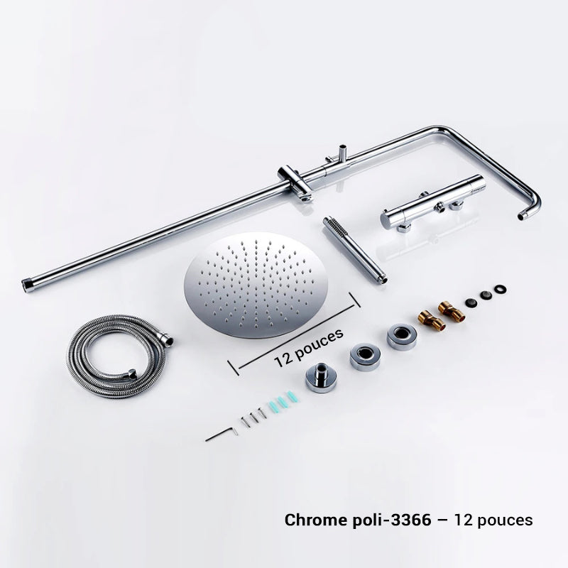 Colonne de douche avec mitigeur pluie