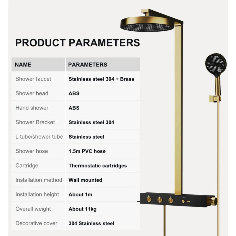 Colonne de douche thermostatique moderne