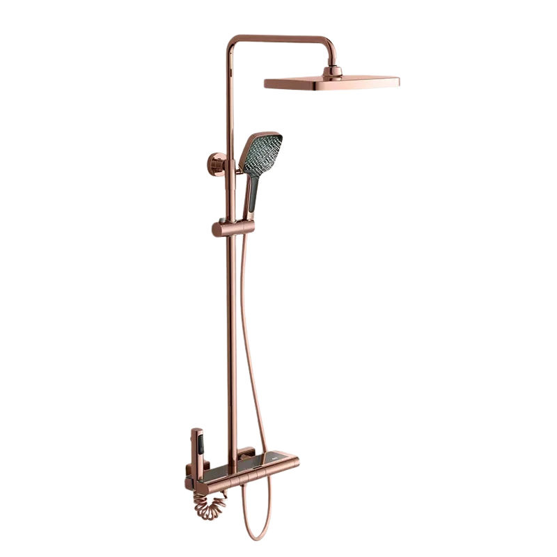 Colonne de douche cuivre rosé
