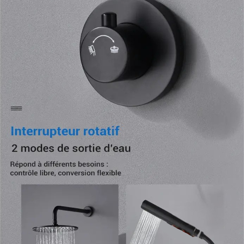 Colonne de douche noire murale