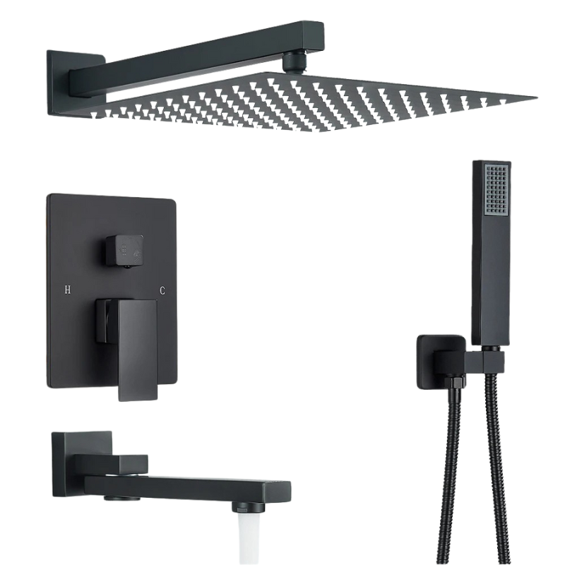 Colonne de douche encastrable avec bec déverseur