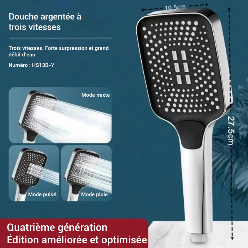 Pommeau de douche haute pression chrome