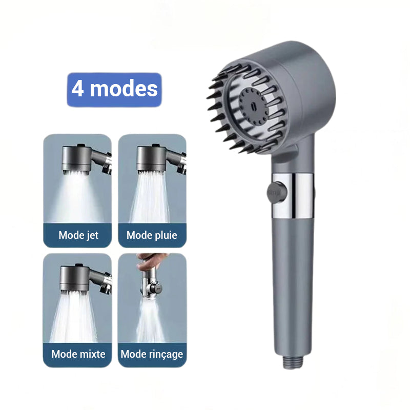 Pommeau de douche filtrant avec 5 filtres inclus