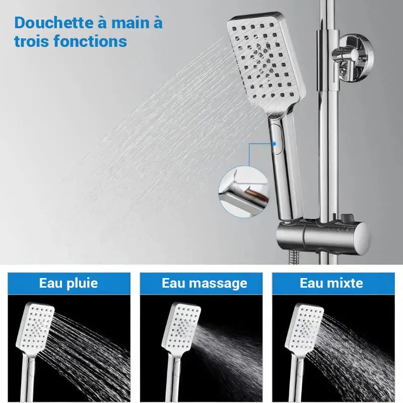 Colonne de douche en inox thermostatique