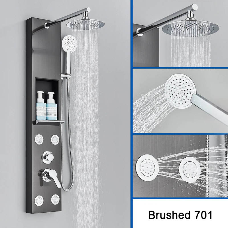 Colonne de douche hydromassante avec rangement