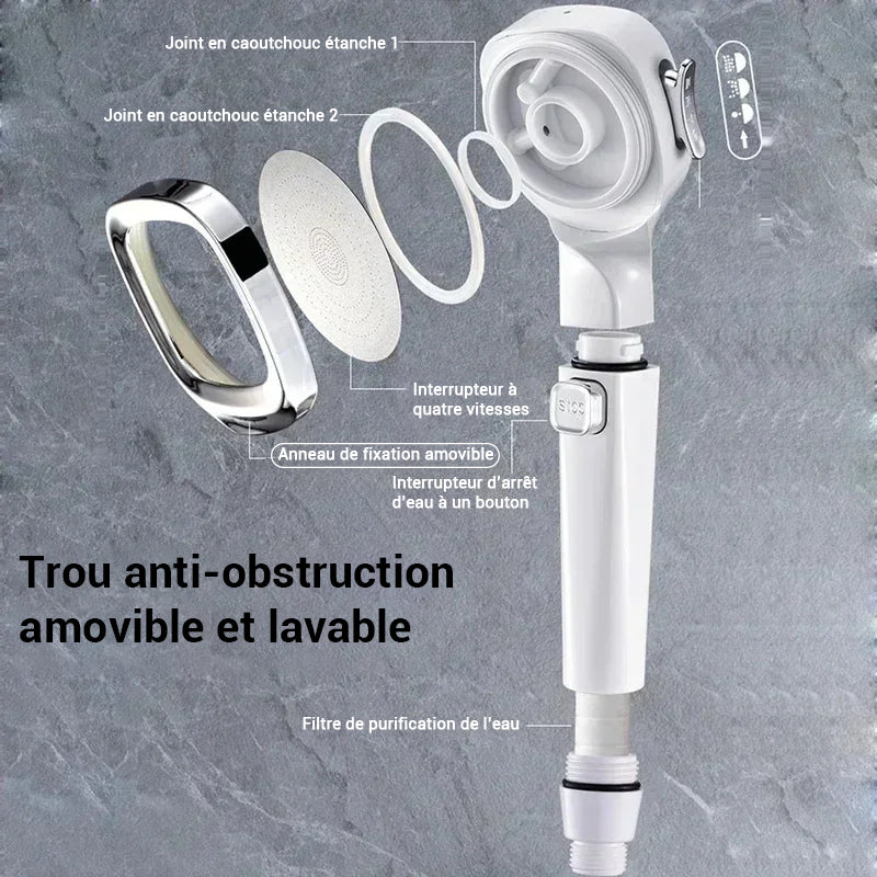 Pommeau de douche filtrant 3 jets