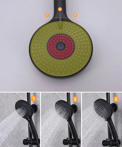 Pommeau de douche anti calcaire noir