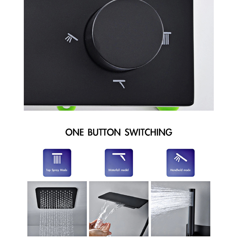 Colonne de douche laiton avec étagère