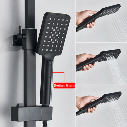 Colonne de douche noire multifonctions