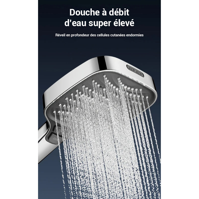 Pommeau de douche anti calcaire avec bouton
