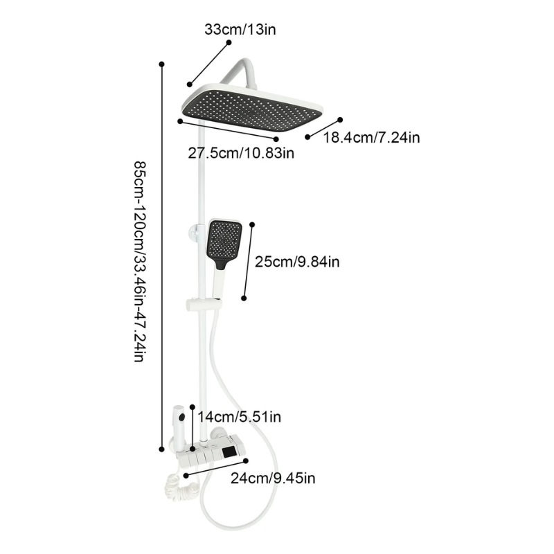 Colonne de douche pluie blanche