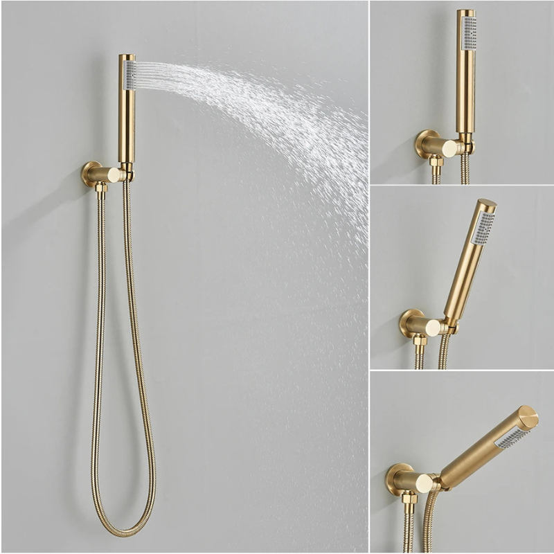 Colonne de douche encastrable or brossé