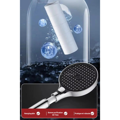 Pommeau de douche anti calcaire 3 modes